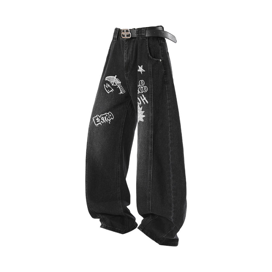PAL ONGACO Jeans Unisex Thickened And Fleece Lined Straight Fit Pants