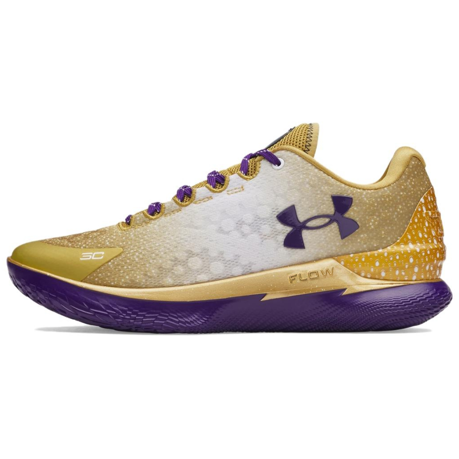 Under Armour Curry 1 Cushioning Abrasion Resistant Breathable Low top Basketball Shoes Men's Gold Purple