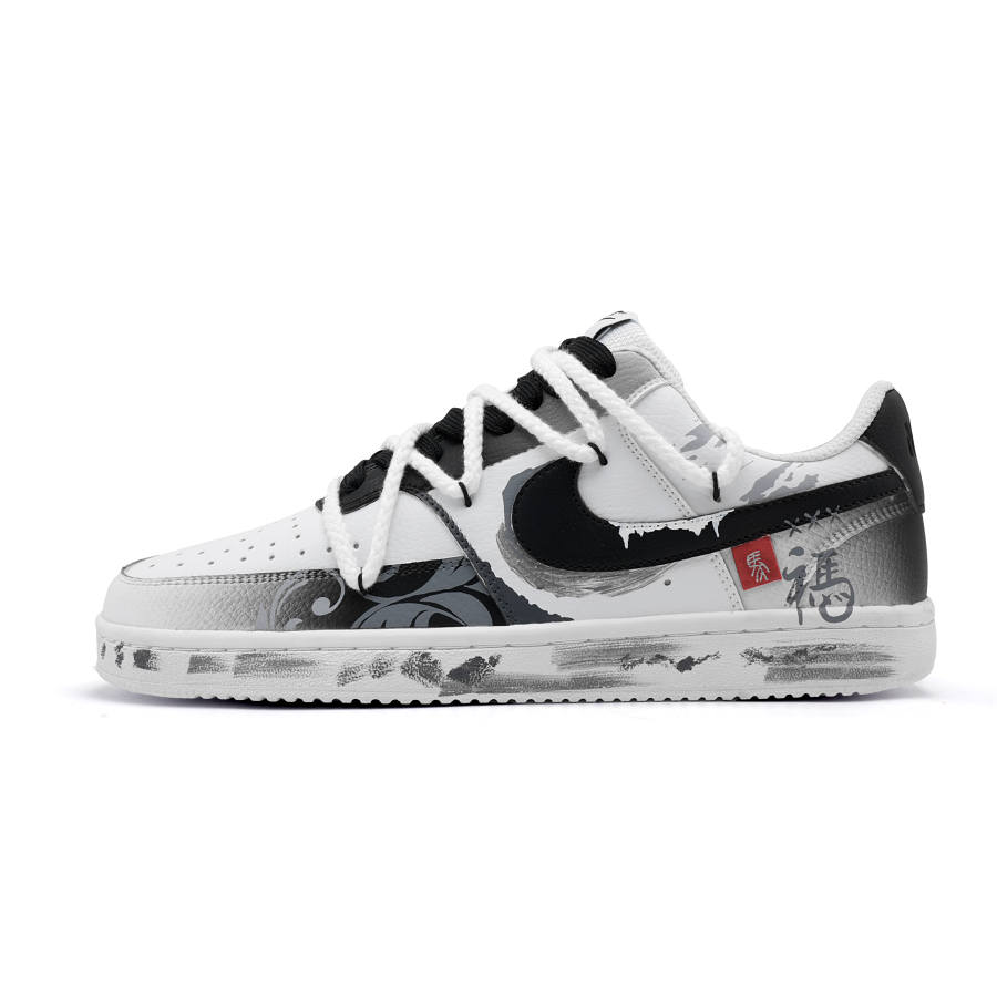 Nike Nike Court Vision 1 Fu Ma Spring Festival Thermal Cushioning Low top Skateboard Shoes Men's Black White