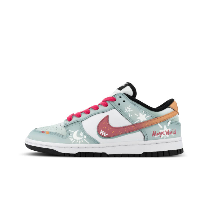 Nike Nike Dunk Orangutan Mischievous XJDD Magic World Leather Low top Skateboard Shoes Unisex White Green