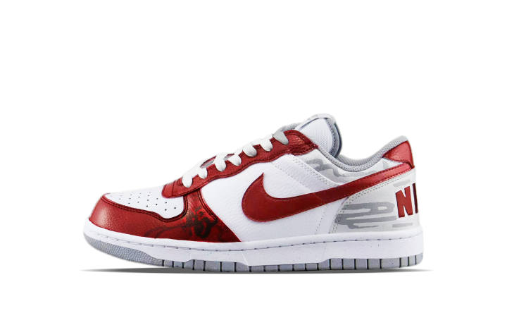 Nike Nike Big Abrasion Resistant Low top Skateboard Shoes Men's Red White