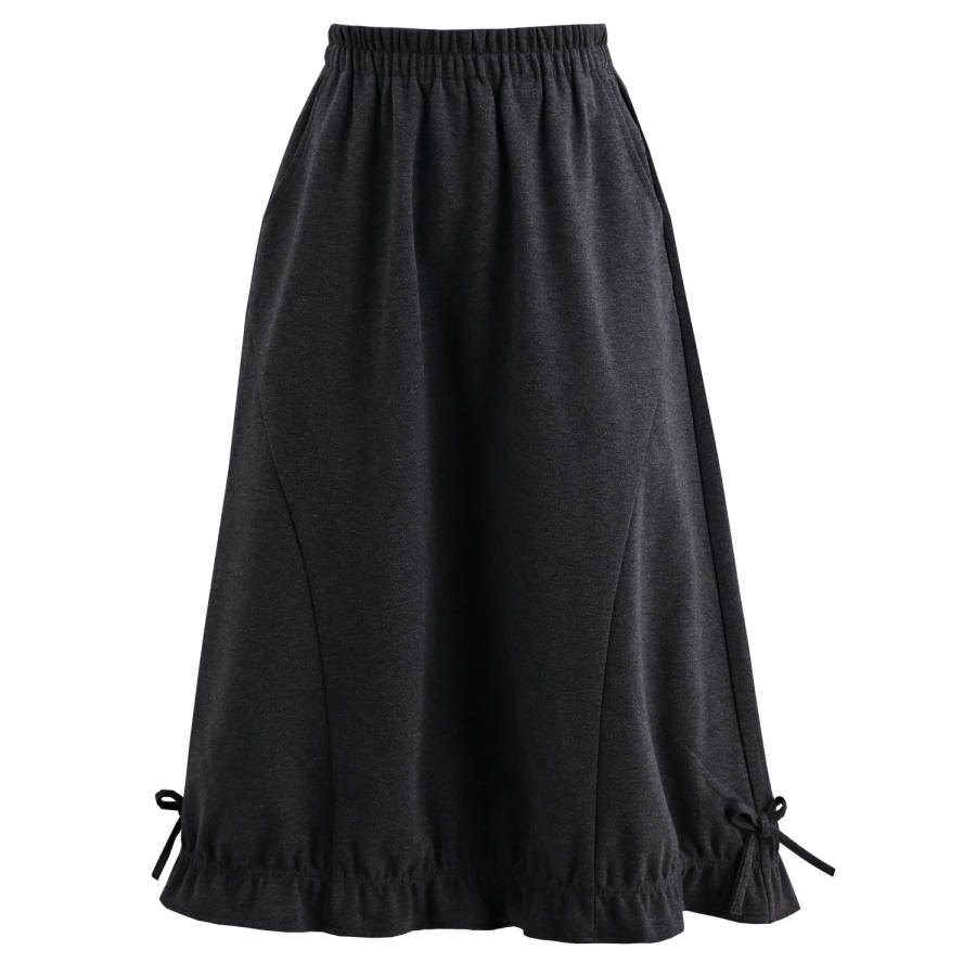 SNBL Casual Long Skirts Women's Gray Moderate Mid Length
