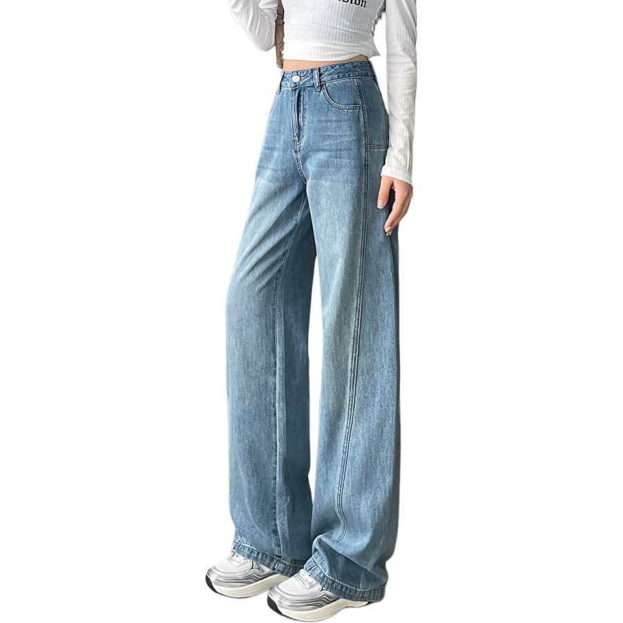 Tonlion Jeans Women's Medium Blue Moderate Wide Leg Pants