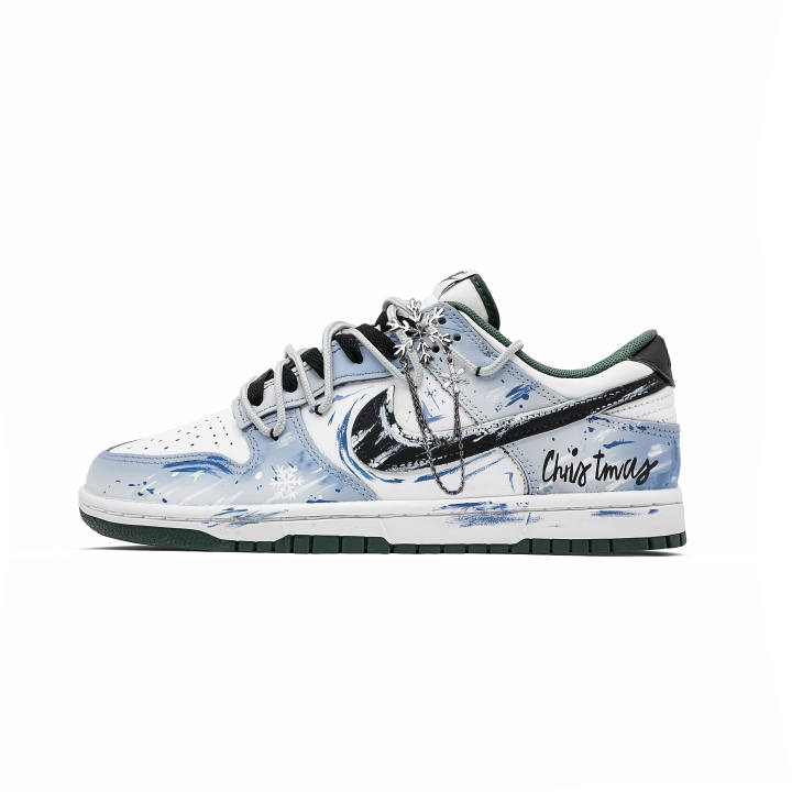 Nike Nike Dunk Winter Love Abrasion Resistant Breathable Height Increasing Low top Skateboard Shoes Women's Blue White