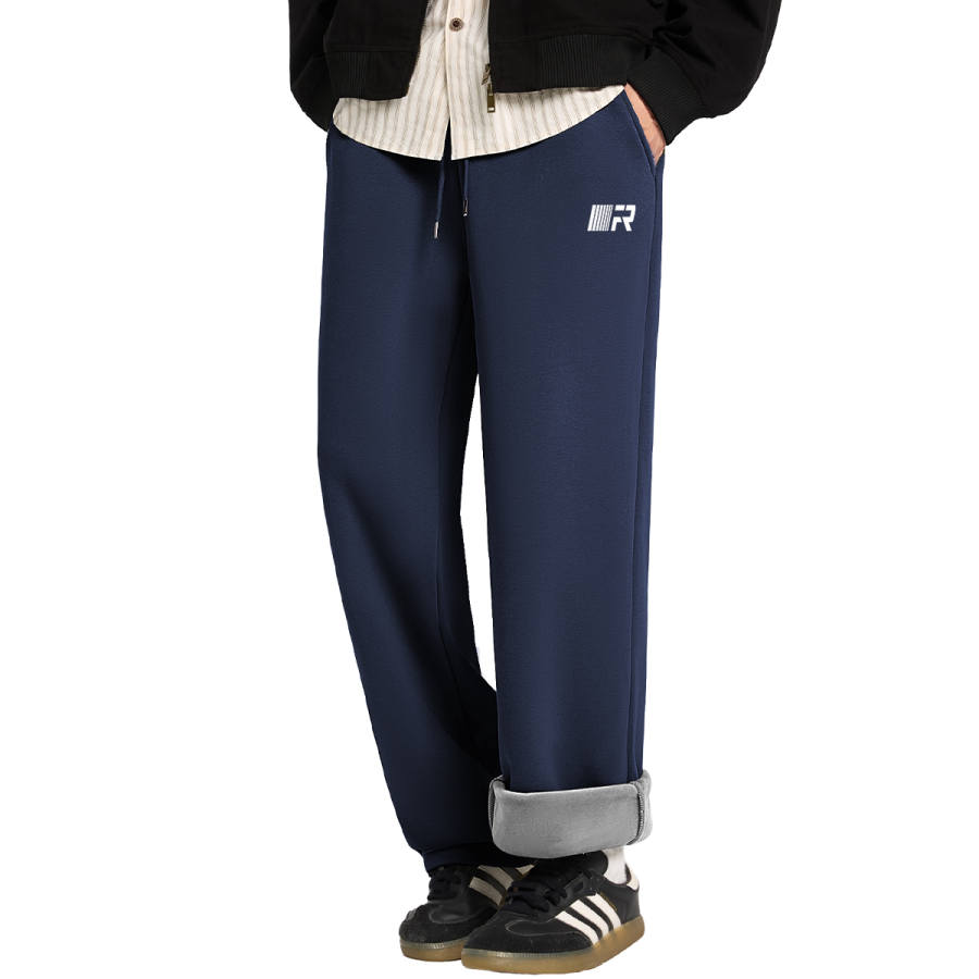 Tonlion Casual Pants Unisex Thickened And Fleece Lined Sweatpants