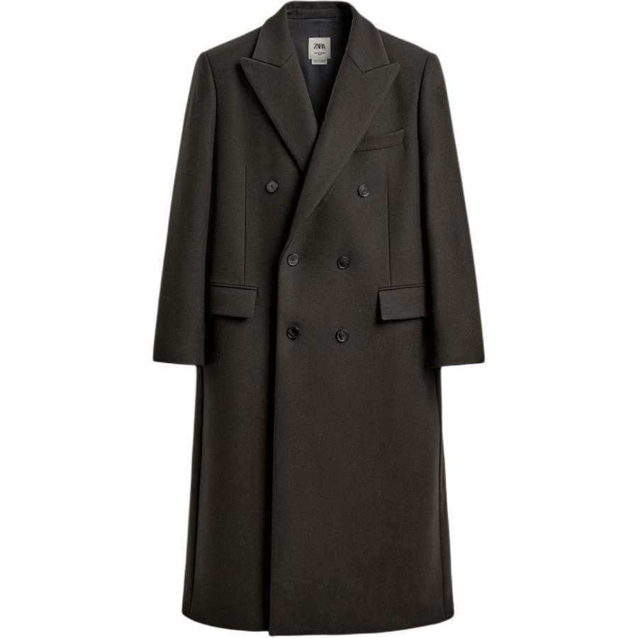 ZARA ZARA Coats Men's Coal Gray Moderate