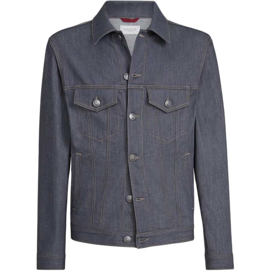 Brunello Cucinelli chest-pocket denim jacket