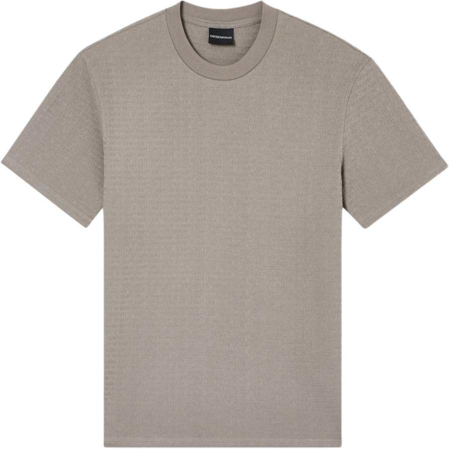 EMPORIO ARMANI T Shirts Men's Gray Crew Neck Moderate Straight Fit