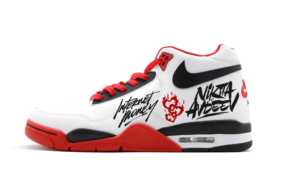 Nike Nike Flight Legacy Mid top Vintage Basketball Shoes Unisex Red White