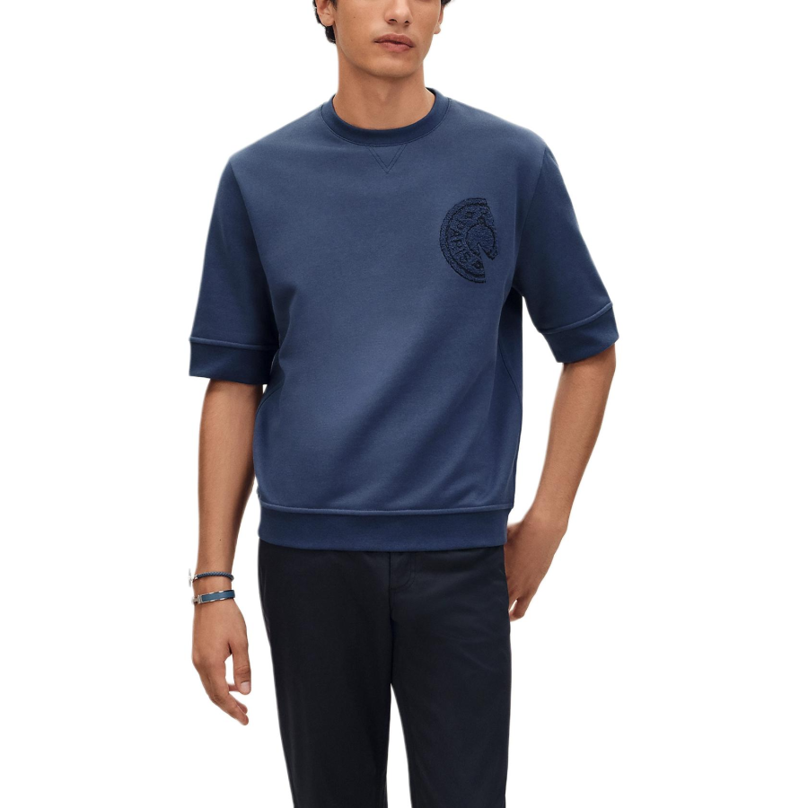 HERMES HERMES T Shirts Men's Indigo Crew Neck Moderate