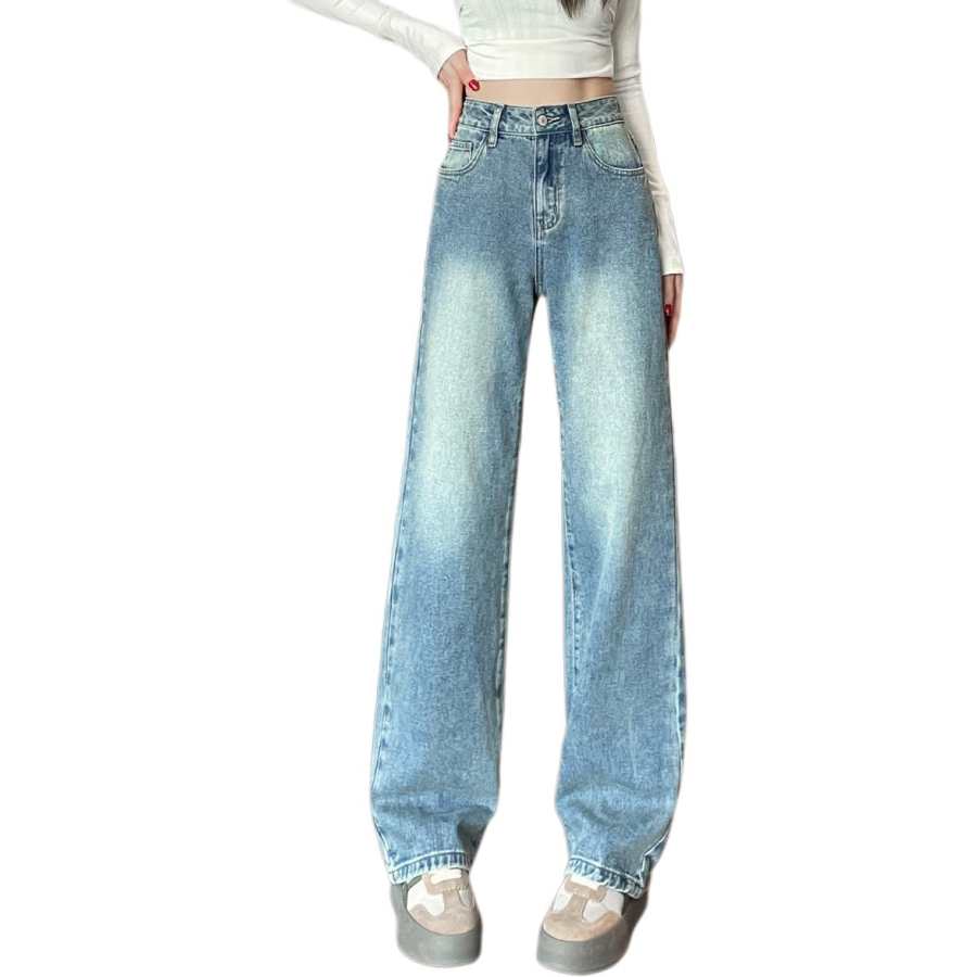Tonlion Jeans Women's Light Blue Moderate Straight Fit Pants