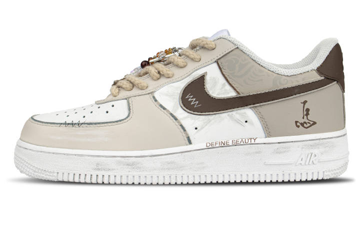 Nike Nike Air Force 1 Synthetic Leather Fashion Coverage Mid top Skateboard Shoes Unisex White