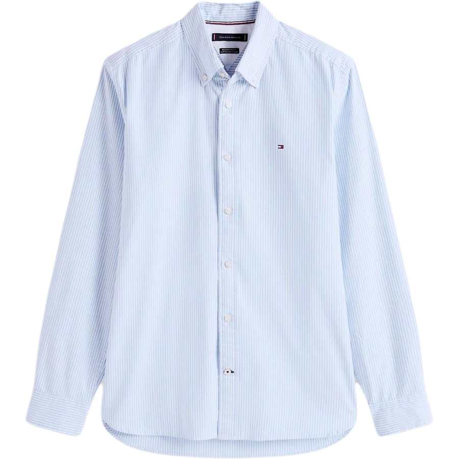 Tommy Hilfiger Regular Fit Stripe Stretch Oxford Shirt Shirts Provence Shirt Men's Blue