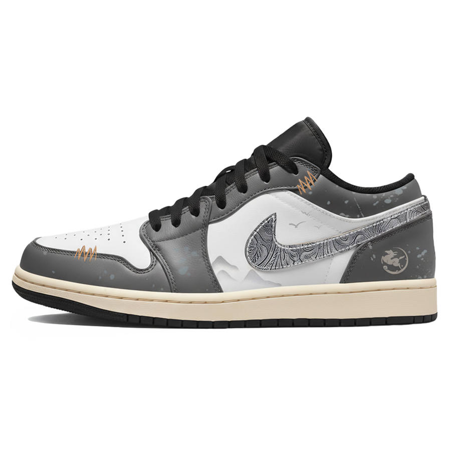 Jordan Jordan Air Jordan 1 LOW 3rd Lab, Year Of The Horse Limited, Silver Colt Illustrated Age Abrasion Resistant