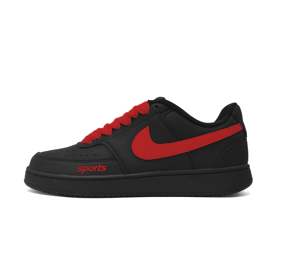 Nike Nike Court Vision 1 Sports Red Synthetic Leather Abrasion Resistant Low top Skateboard Shoes Unisex Red