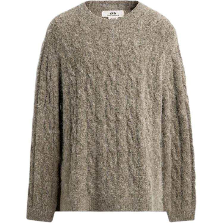 ZARA Knitwear Men's Sand Crew Neck Moderate