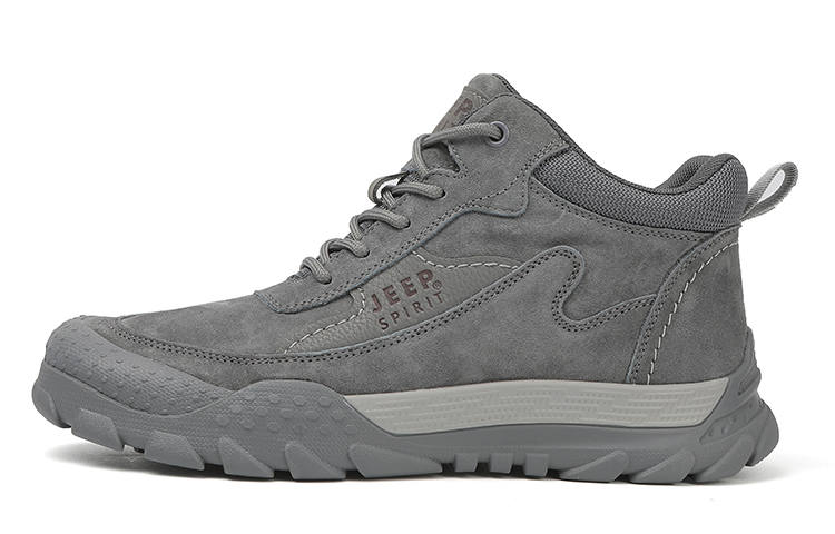 JEEP SPIRIT Waterproof Abrasion Resistant Waterproof And Wear resistant Ankle Length Outdoor Boots Men's Gray