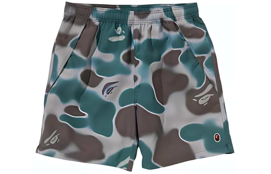 A BATHING APE Bape Liquid Camo Shark Sweat Shorts