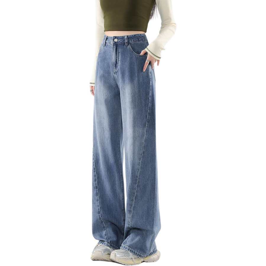Tonlion Jeans Women's Medium Blue Moderate Wide Leg Pants