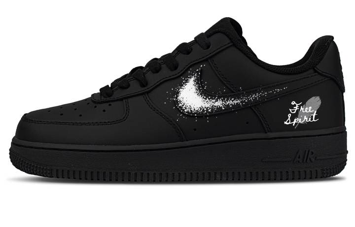 Nike Nike Air Force 1 Dark Night Wing Leather Abrasion Resistant Low top Skateboard Shoes Unisex Black White