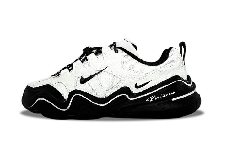 Nike Nike Tech Hera White Mirror Abrasion Resistant Low top Casual Shoes Men's Black White