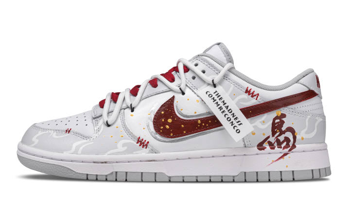Nike Nike Dunk Cushioning Low top Skateboard Shoes Men's Red Gray