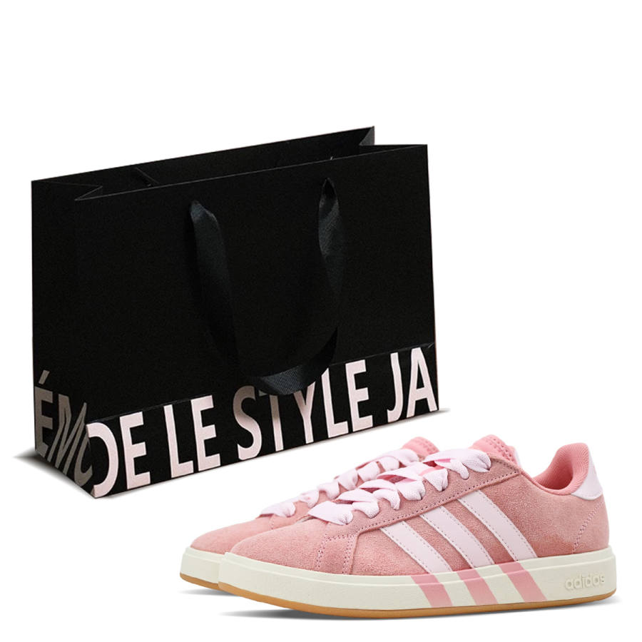 Adidas Adidas Grand Court Base 00s Peach Cream, Shopping Bag Abrasion Resistant Low top Skateboard Shoes Unisex Pink