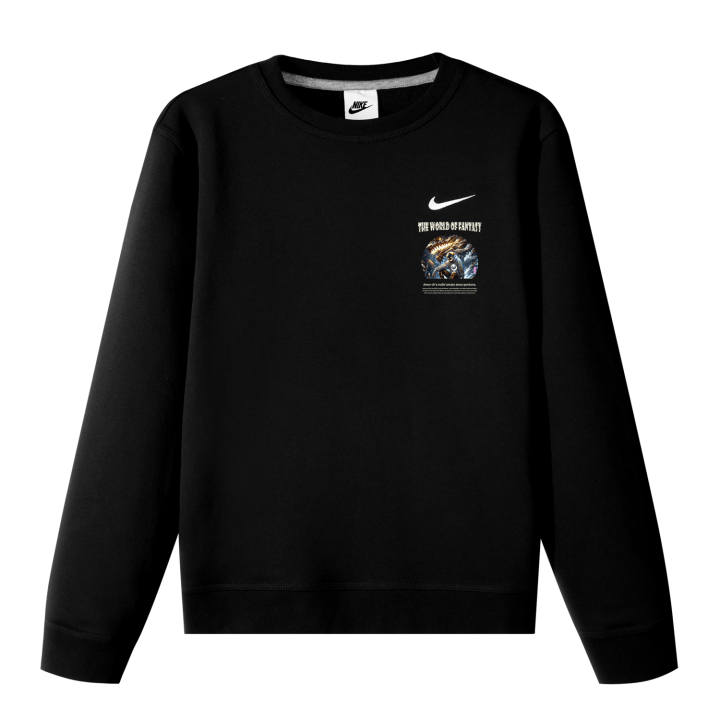 Nike Nike Club Fleece Lined Guardian Dragon Spirit M Crew Neck Long Sleeved Pullover Sweatshirt Unisex Black