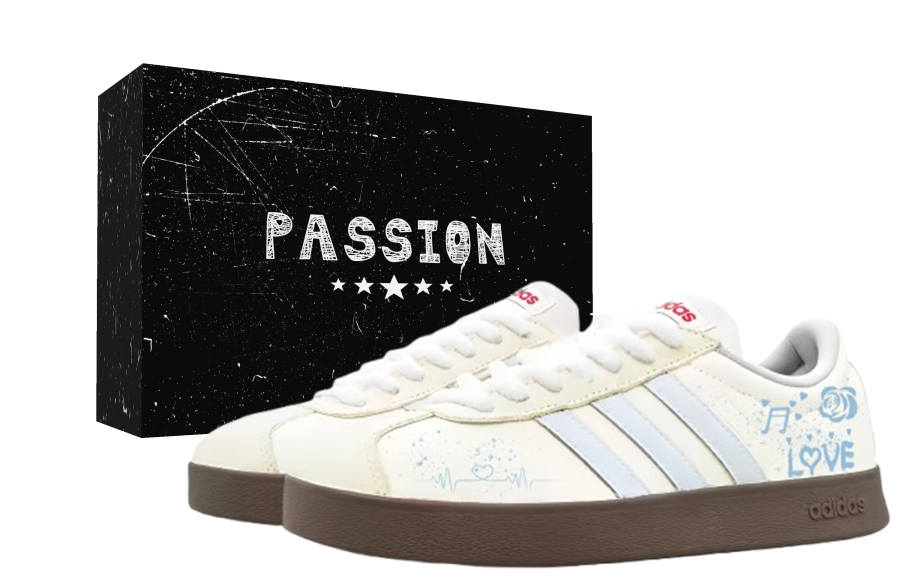 Adidas Adidas VL COURT 2.0 Blue Number Box Abrasion Resistant Lightweight Wear resistant And Lightweight Low top