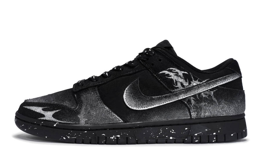 Nike Nike Dunk Retro SE 811 Manufacturing, Moonlight Thorn Low top Skateboard Shoes Unisex Black Silver