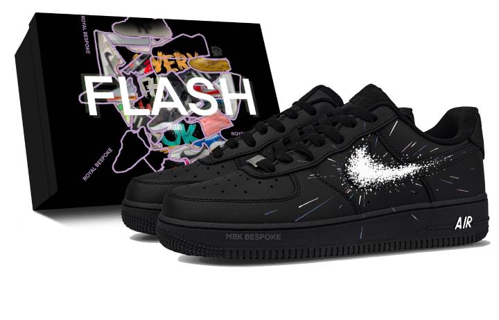 Nike Nike Air Force 1 Dark Night Star Blast, Box Included Abrasion Resistant Low top Skateboard Shoes Unisex Black White
