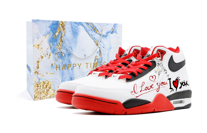 Nike Nike Flight Legacy Mid top Vintage Basketball Shoes Unisex Red White