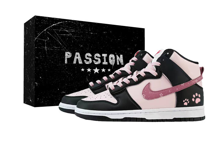 Nike Nike Dunk Maimai, Nian, Love, Couple Thermal Abrasion Resistant Mid top Skateboard Shoes Women's Black Pink