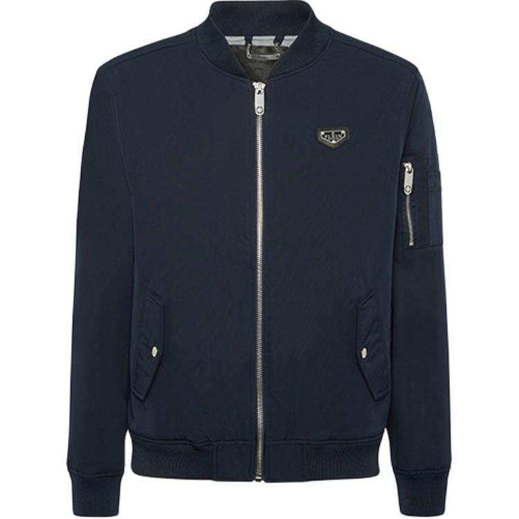 PHILIPP PLEIN Philipp Plein logo-plaque bomber jacket