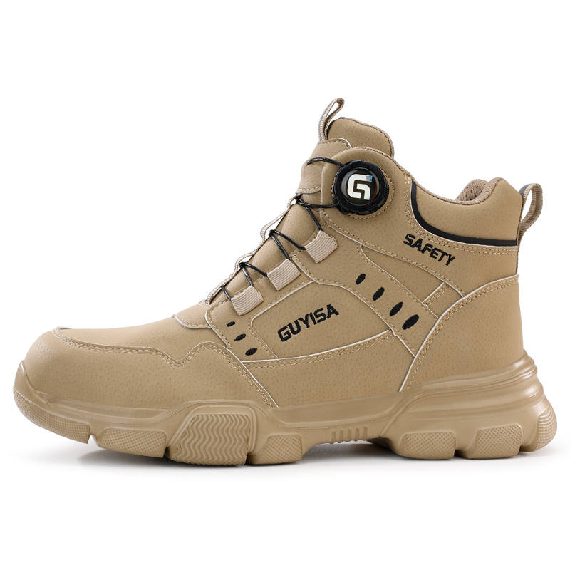 LANOUDUN Safety Shoes Men's Abrasion Resistant Outdoor Shoes Unisex Khaki