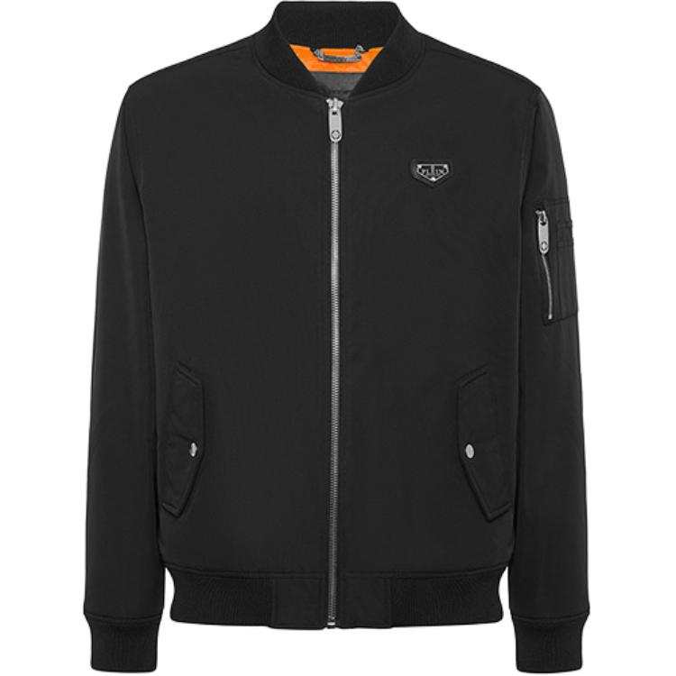 PHILIPP PLEIN Philipp Plein logo-plaque bomber jacket