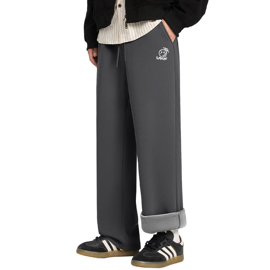 Tonlion Casual Pants Unisex Thickened And Fleece Lined Sweatpants