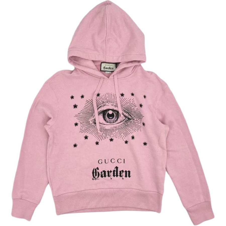 GUCCI Sweatshirts Women's Pink Hooded Non Detachable Moderate Straight Fit