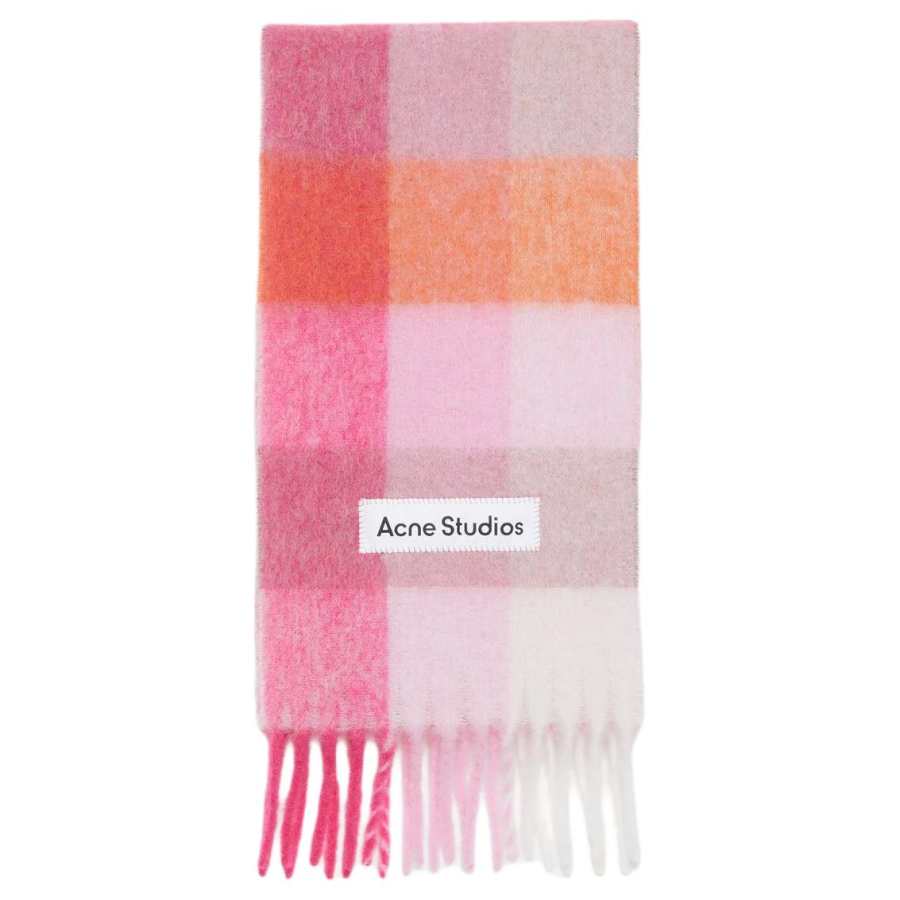 Acne Studios Acne Studios Logo Patch Checked Scarf