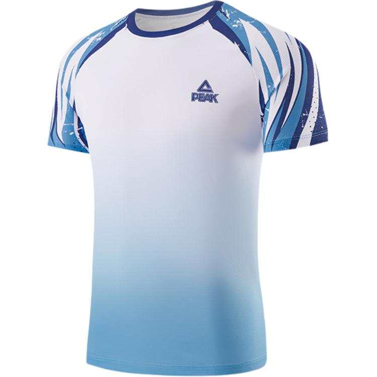 PEAK T Shirts Men's Arctic Blue Crew Neck Moderate Straight Fit