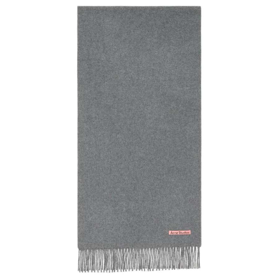 Acne Studios Acne Studios Logo Patch Fringed Edge Scarf