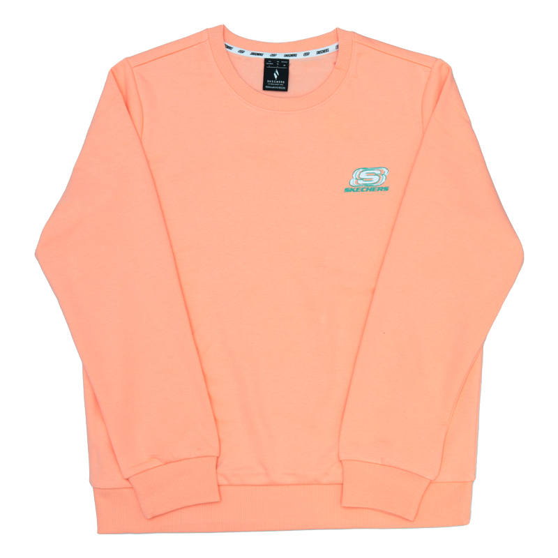 Skechers Sweatshirts Unisex Orange Peach Pink Crew Neck Moderate