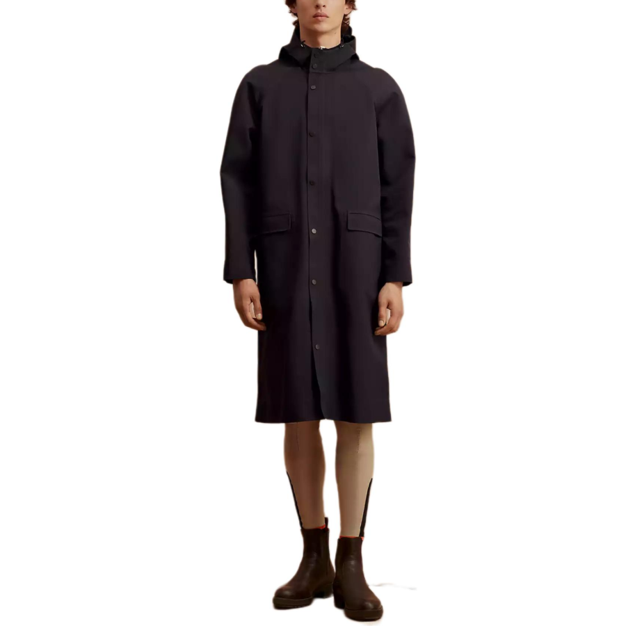 HERMES HERMES Parka Coats Men's Marine Blue Moderate