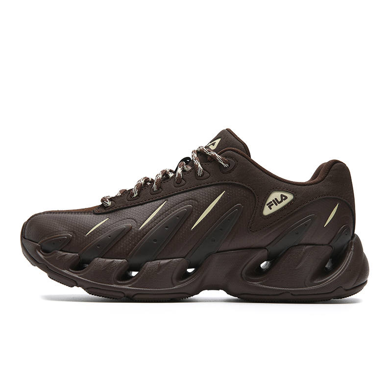 FILA Cushioning Coverage Abrasion Resistant Lightweight Low top Chunky Sneakers Women's Brown