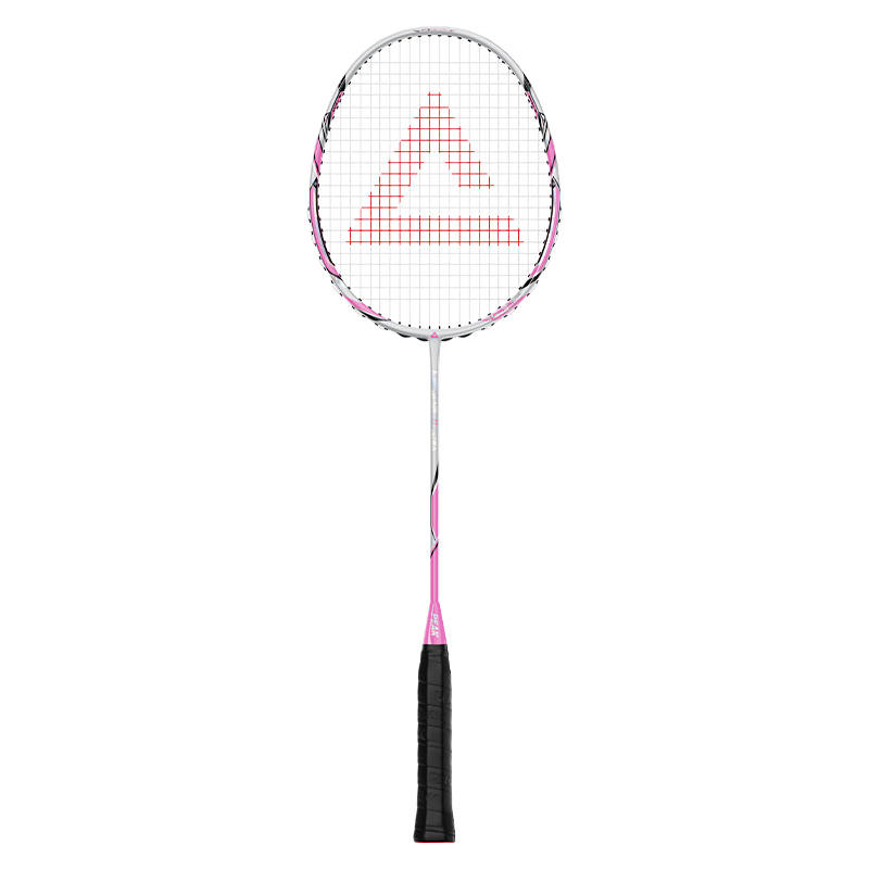 PEAK Full Carbon Badminton Rackets Offensive Type Heavy Head, Stiff Shaft Professional 675mm Unisex 5U/G5 Rose Red Gray