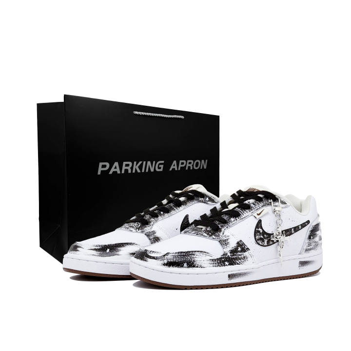 Nike Nike EBERNON Phantom Knight, Shopping Bag Cushioning, Wear Resistant Low top Skateboard Shoes Men's Black White