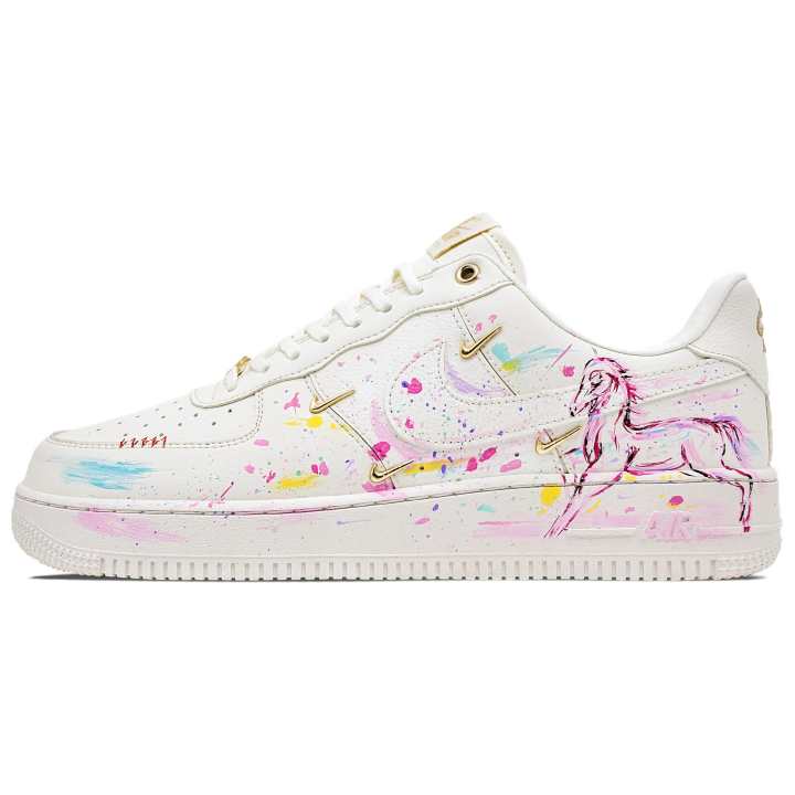 Nike Nike Air Force 1 Abrasion Resistant Low top Skateboard Shoes Women's Pink White