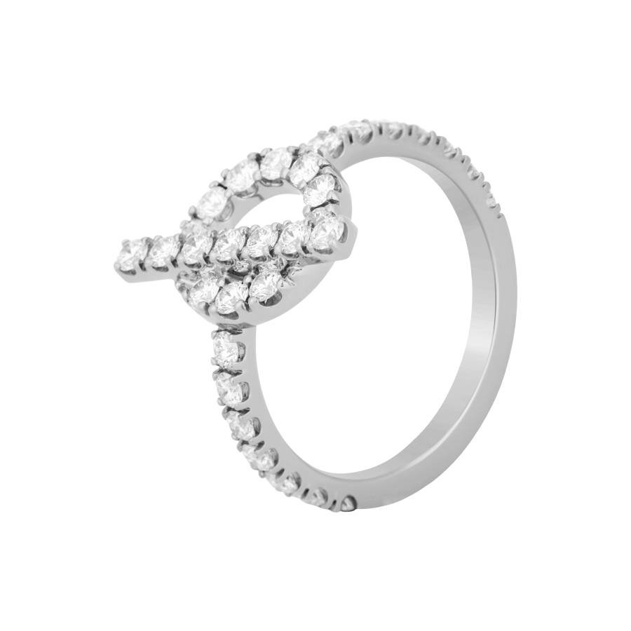 HERMES HERMES FINESSE Diamond Rings Women's Silver White
