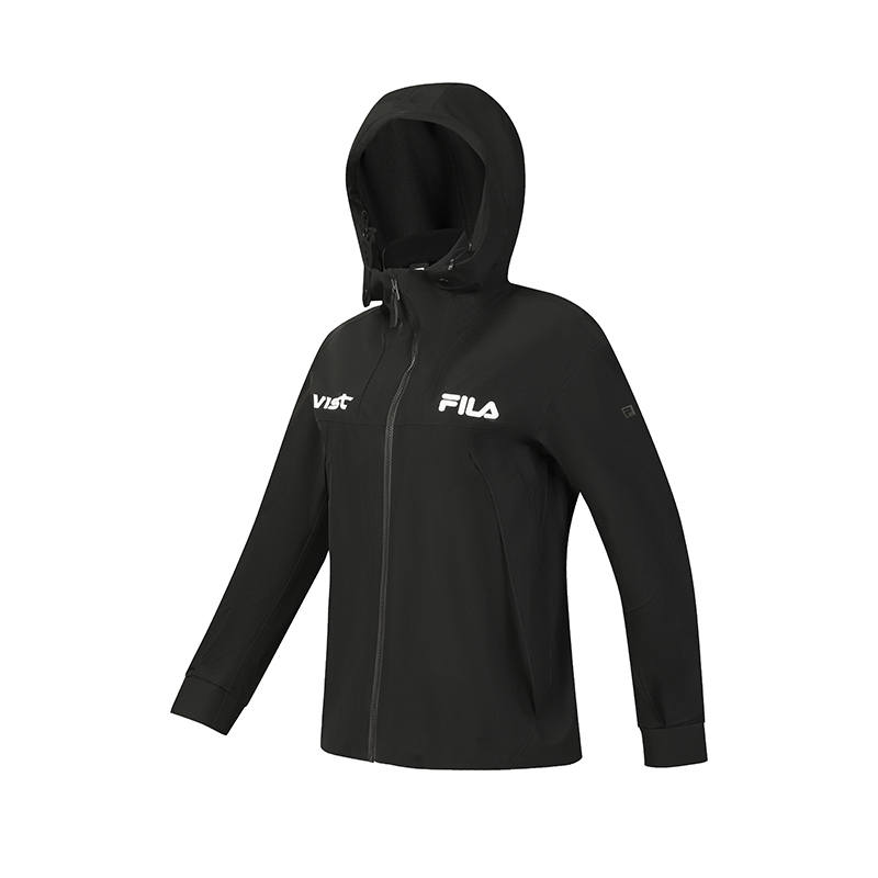 FILA EXPLORE Waterproof, Windproof, Breathable, And Thermal Windbreaker Jacket Two Piece Set Women's Pitch Black