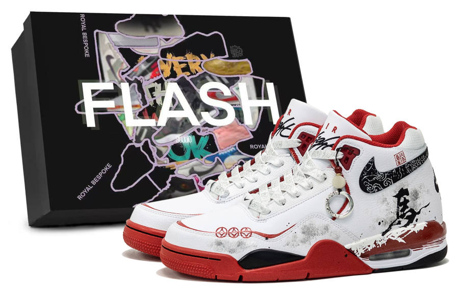 Nike Nike Flight Legacy Dragon Spirit, Box Included Mid top Vintage Basketball Shoes Men's Red White